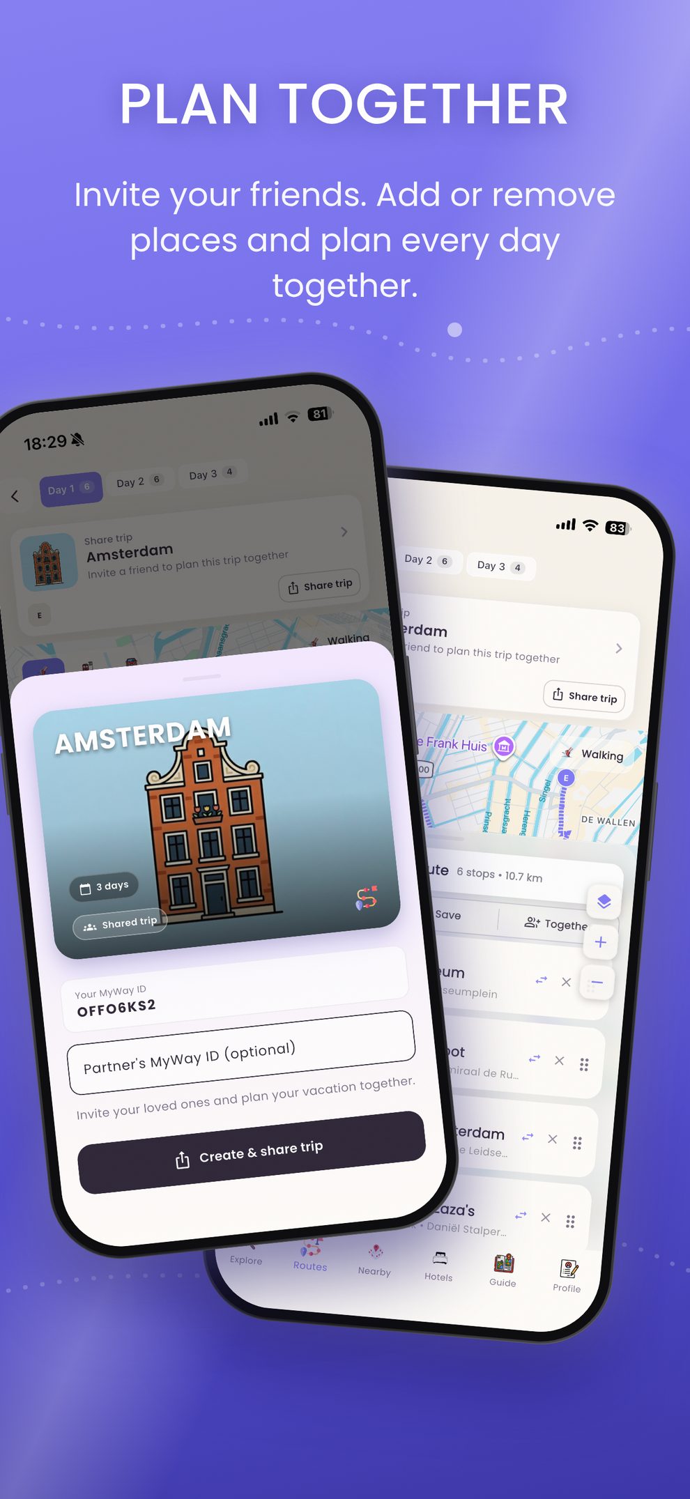 MyWay Plan Together – Invite friends and plan every day together
